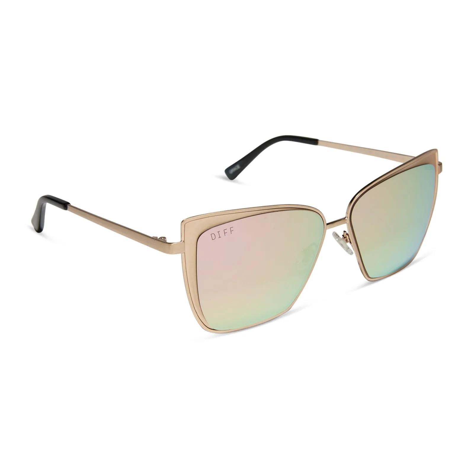 GRACE - BRUSHED GOLD   CHERRY BLOSSOM MIRROR SUNGLASSES