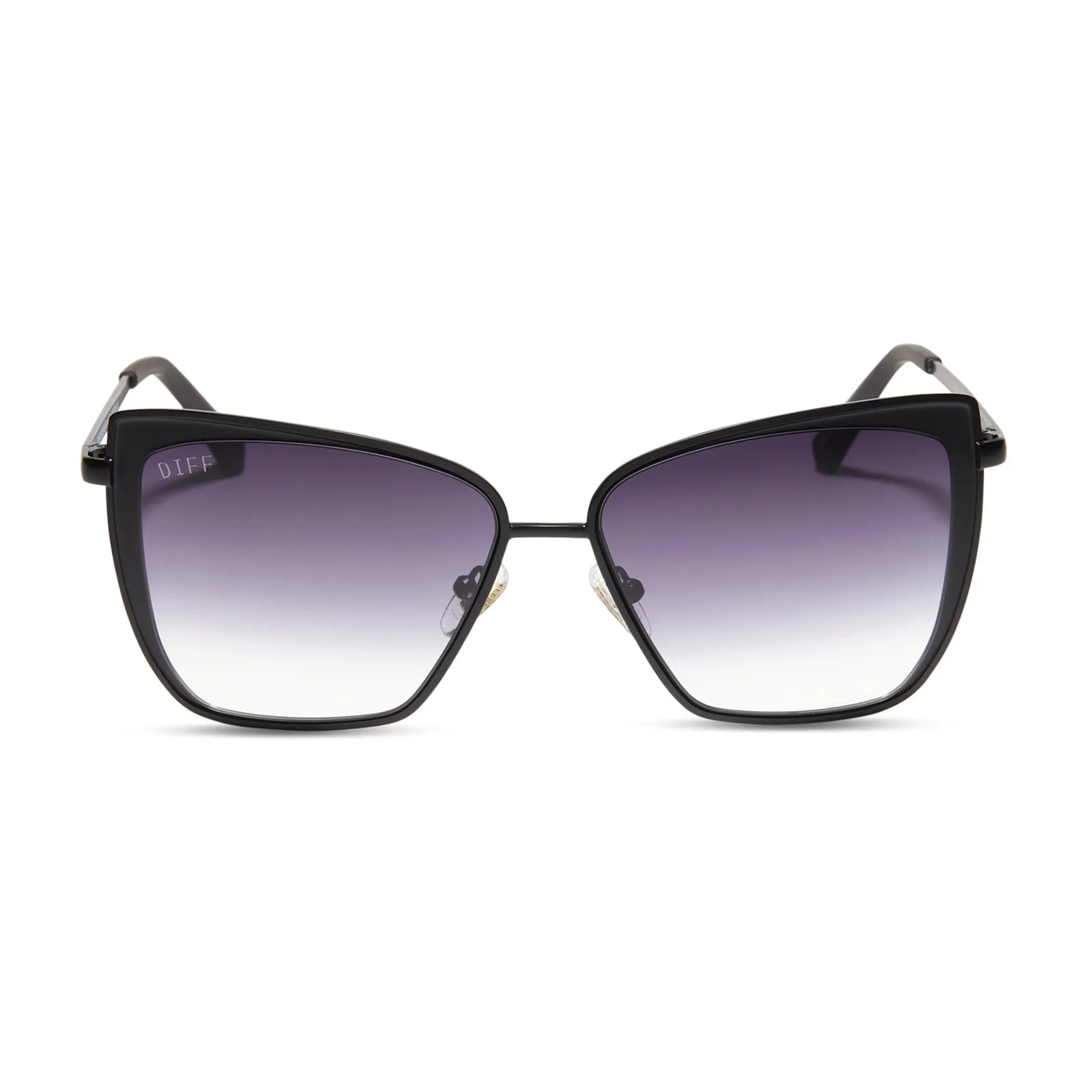 GRACE - MATTE BLACK   GREY GRADIENT SHARP SUNGLASSES