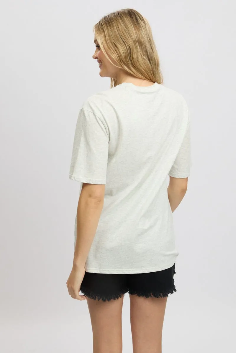 Grey Graphic Tee Short Sleeve