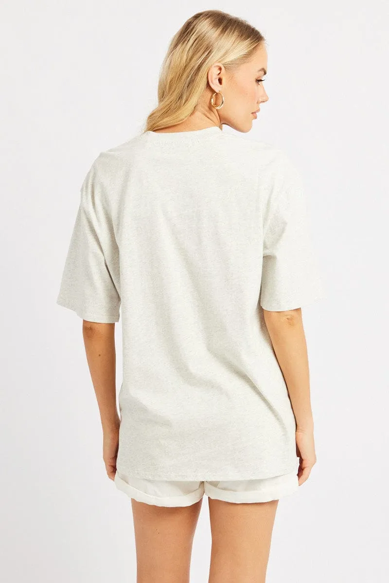 Grey Graphic Tee Short Sleeve