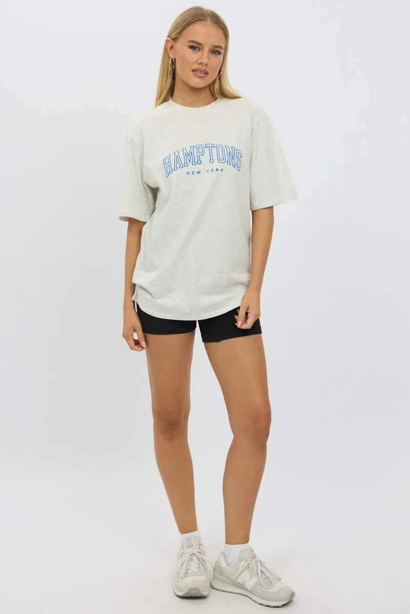 Grey Graphic Tee Short Sleeve