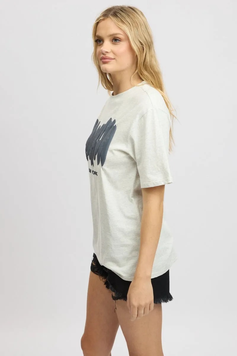 Grey Graphic Tee Short Sleeve