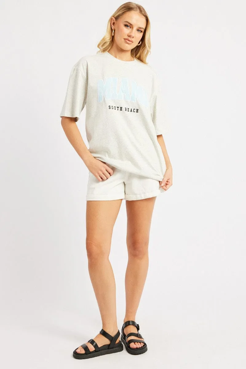 Grey Graphic Tee Short Sleeve