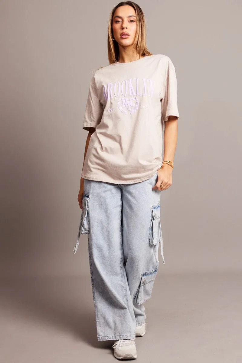 Grey Graphic Tee Short Sleeve