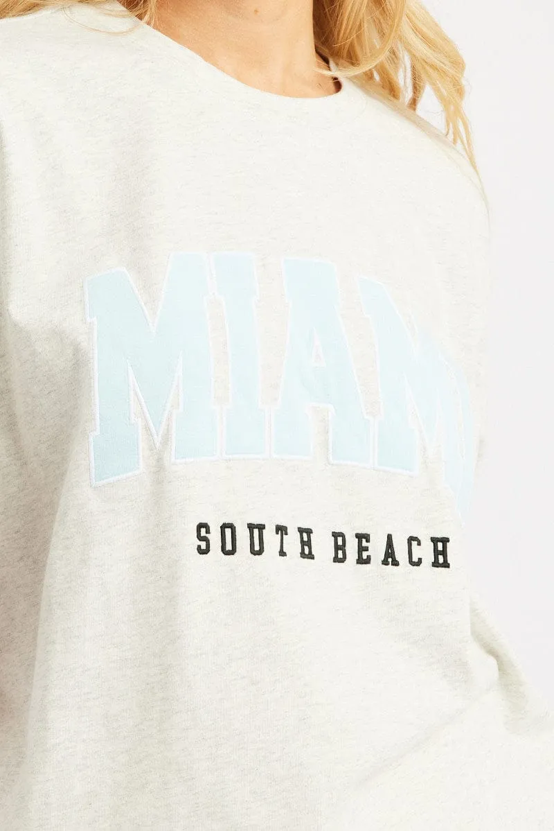 Grey Graphic Tee Short Sleeve