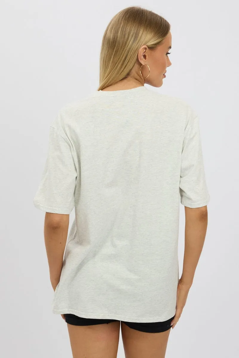 Grey Graphic Tee Short Sleeve