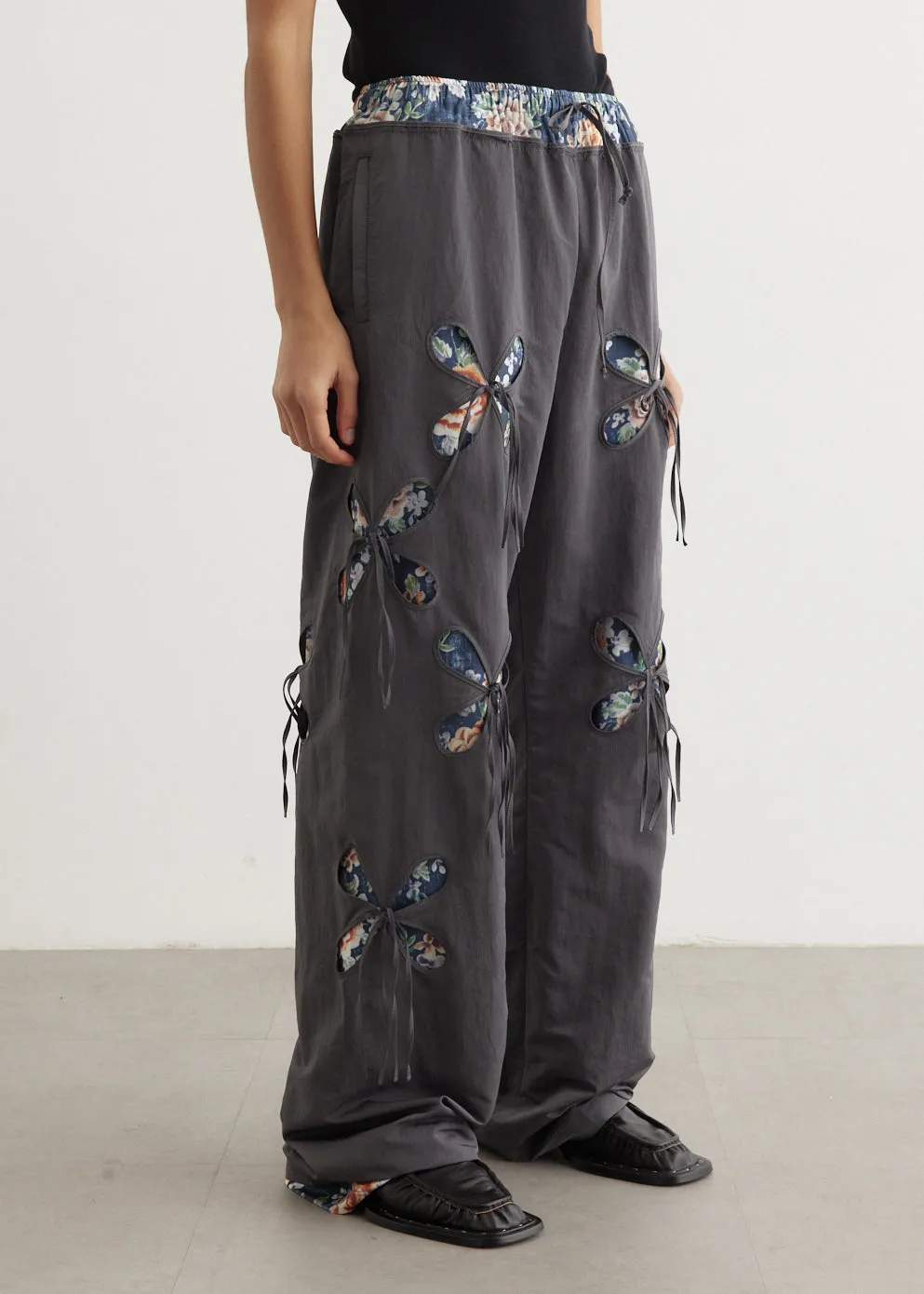 Grey Petal Track Pants