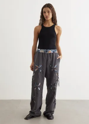Grey Petal Track Pants