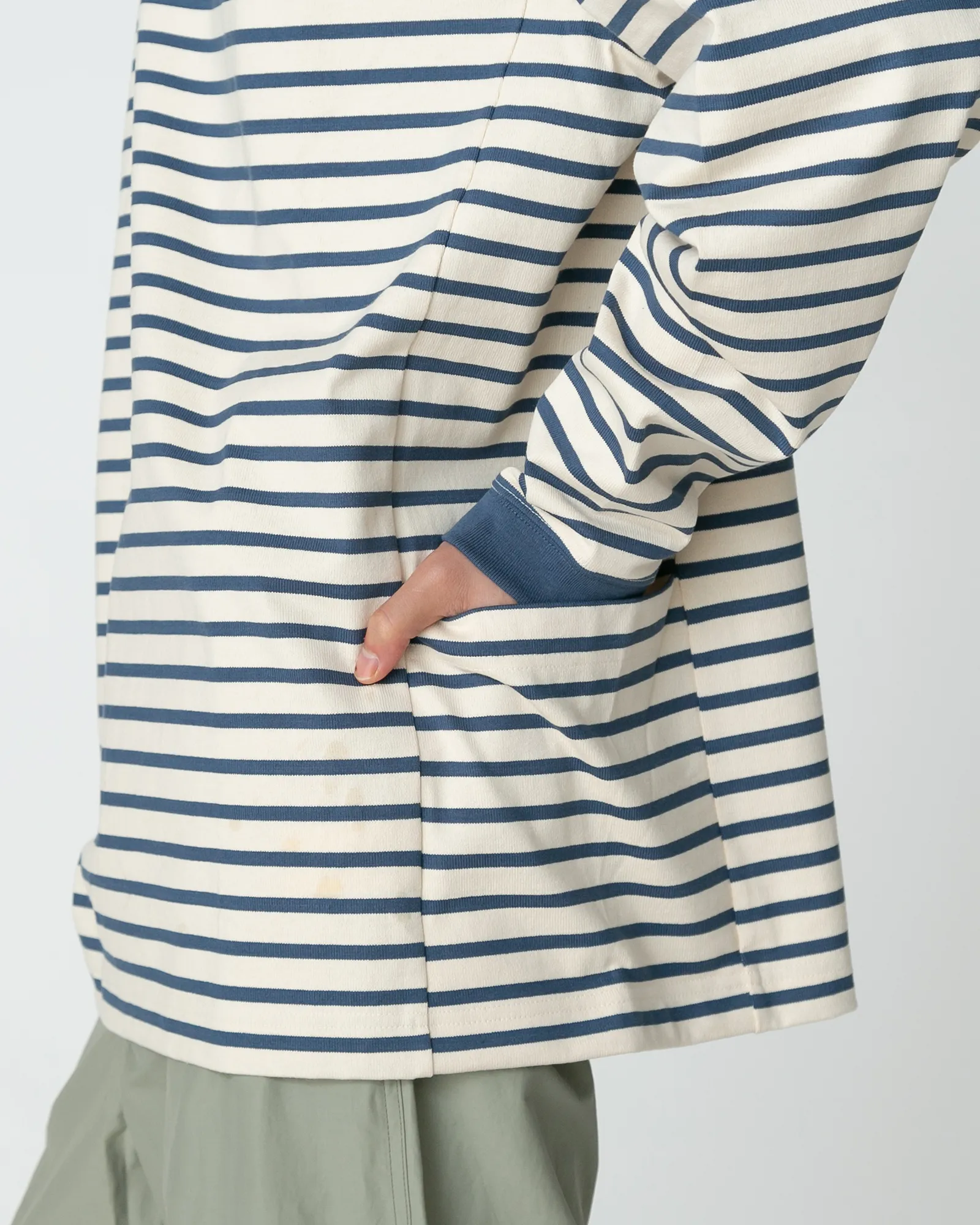 Heavy Cotton Border Long Sleeve T-Shirt