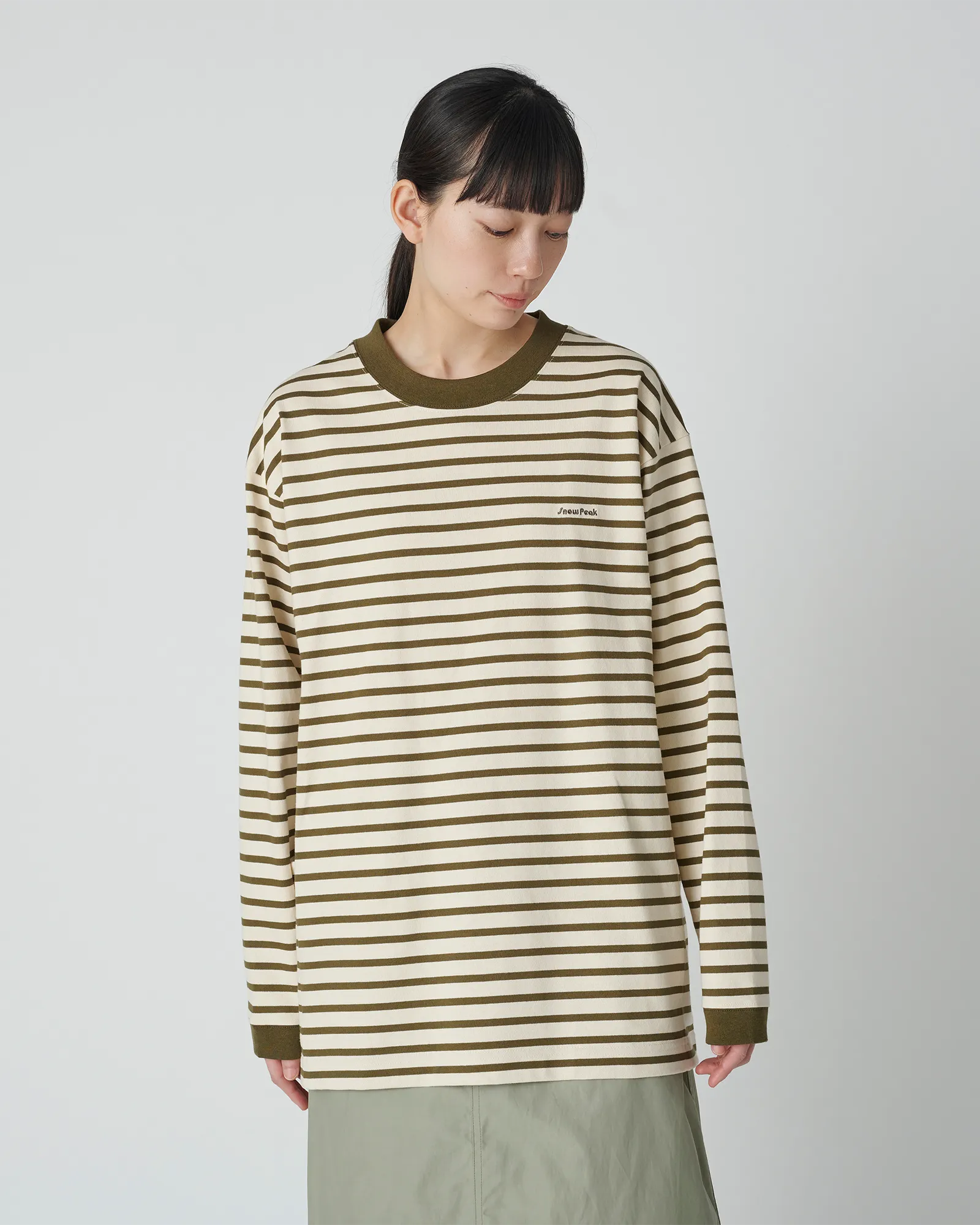 Heavy Cotton Border Long Sleeve T-Shirt