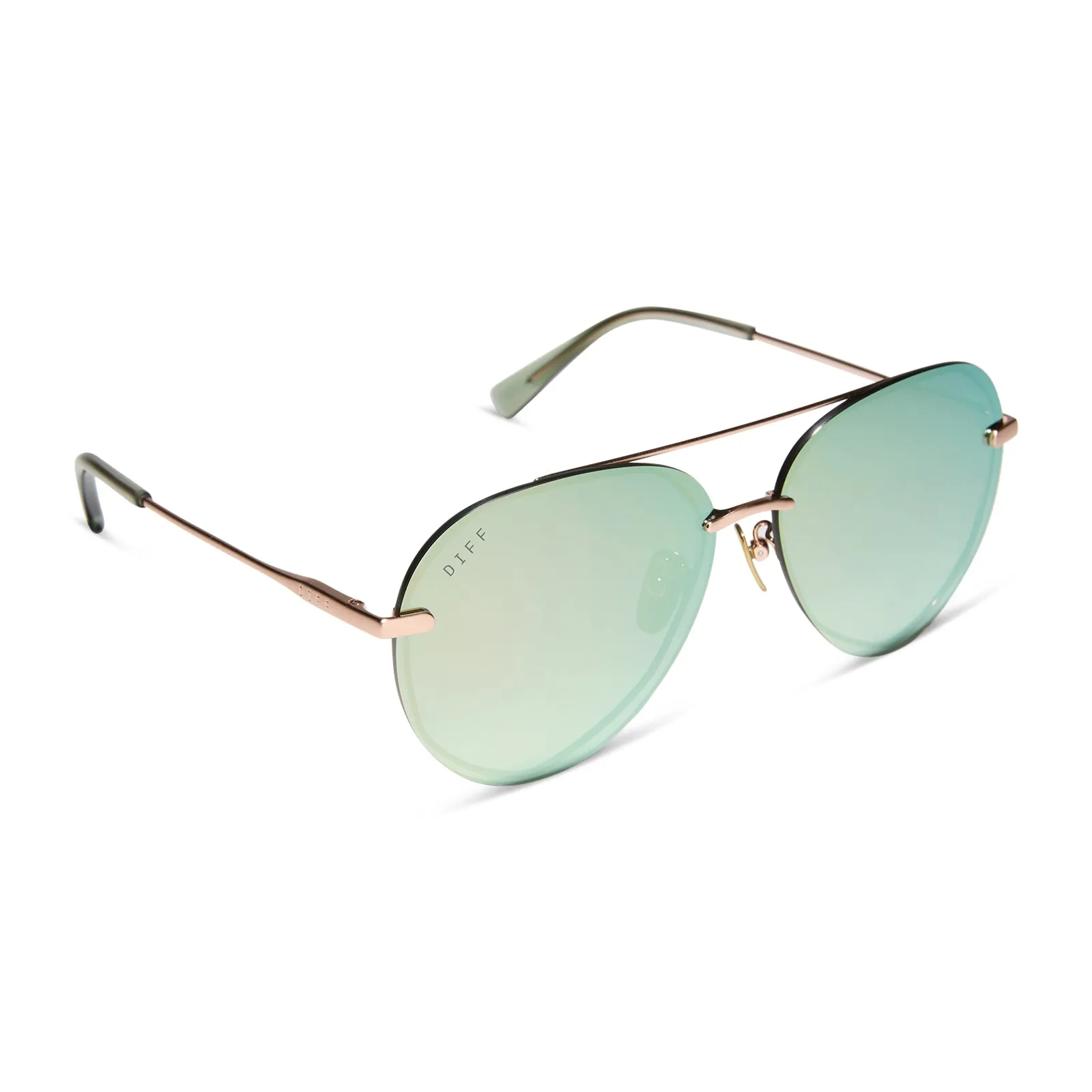 LENOX - BRUSHED CHAMPAGNE   COOL MATCHA MIRROR   POLARIZED SUNGLASSES