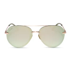 LENOX - BRUSHED CHAMPAGNE   COOL MATCHA MIRROR   POLARIZED SUNGLASSES