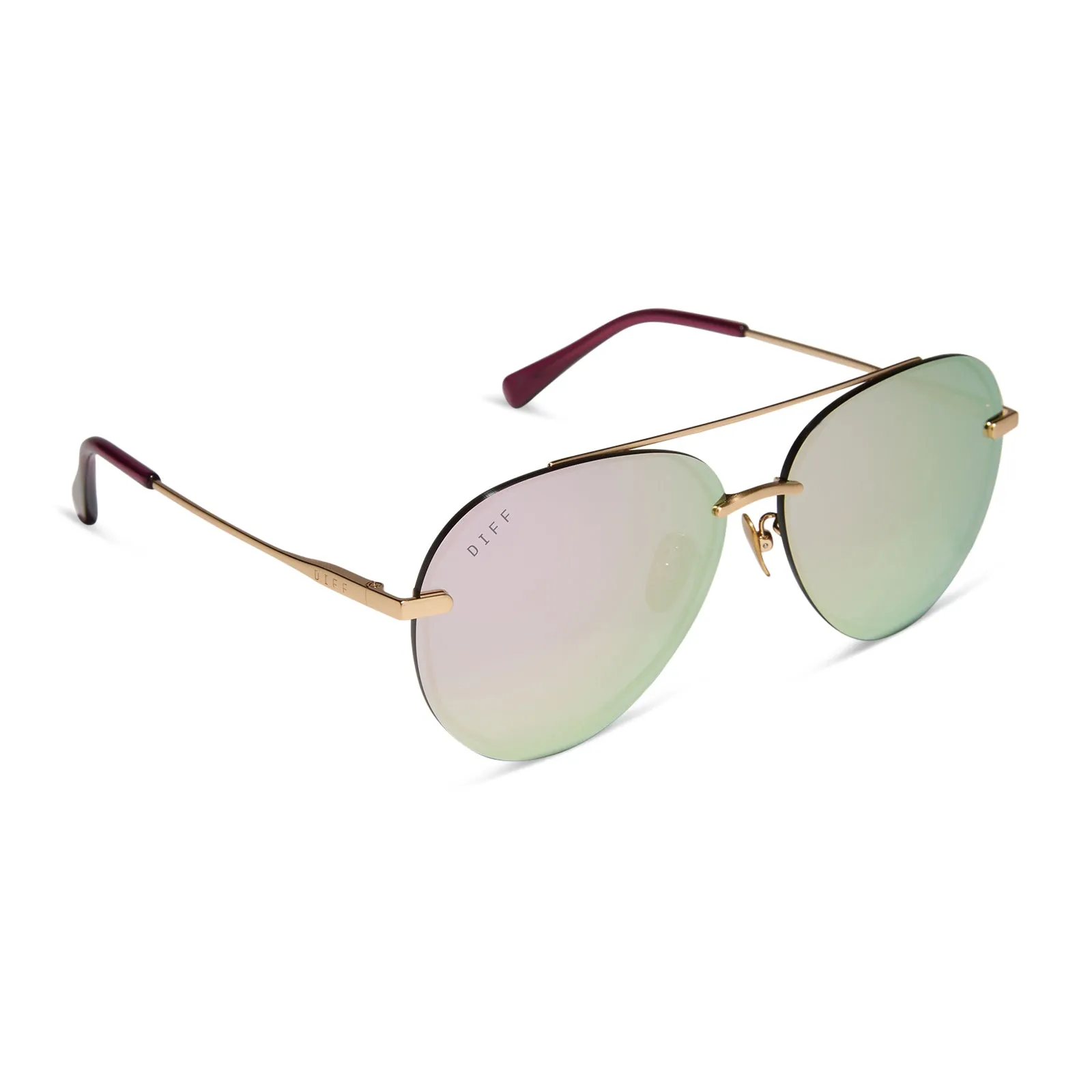LENOX - BRUSHED GOLD   CHERRY BLOSSOM MIRROR SUNGLASSES
