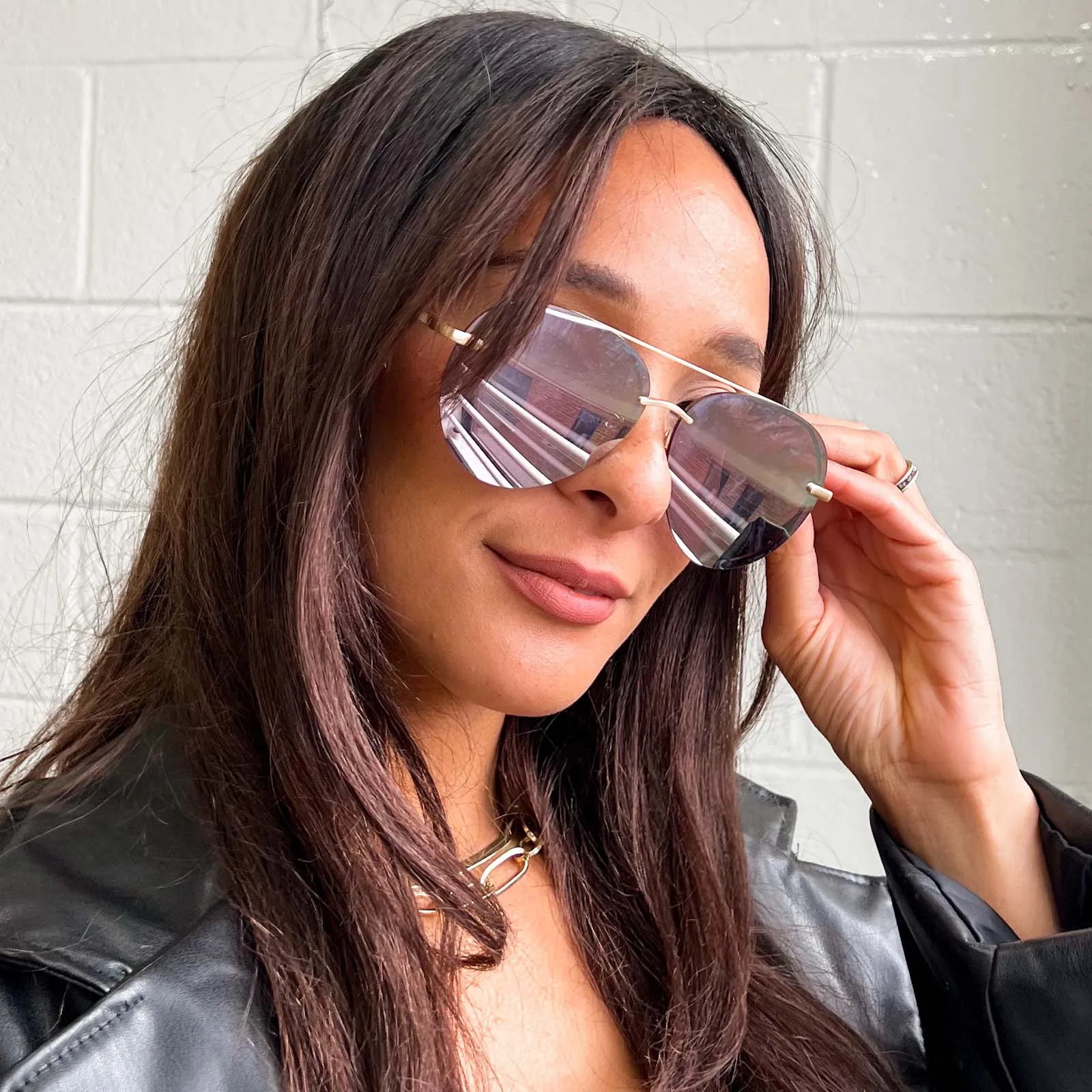 LENOX - BRUSHED GOLD   CHERRY BLOSSOM MIRROR SUNGLASSES
