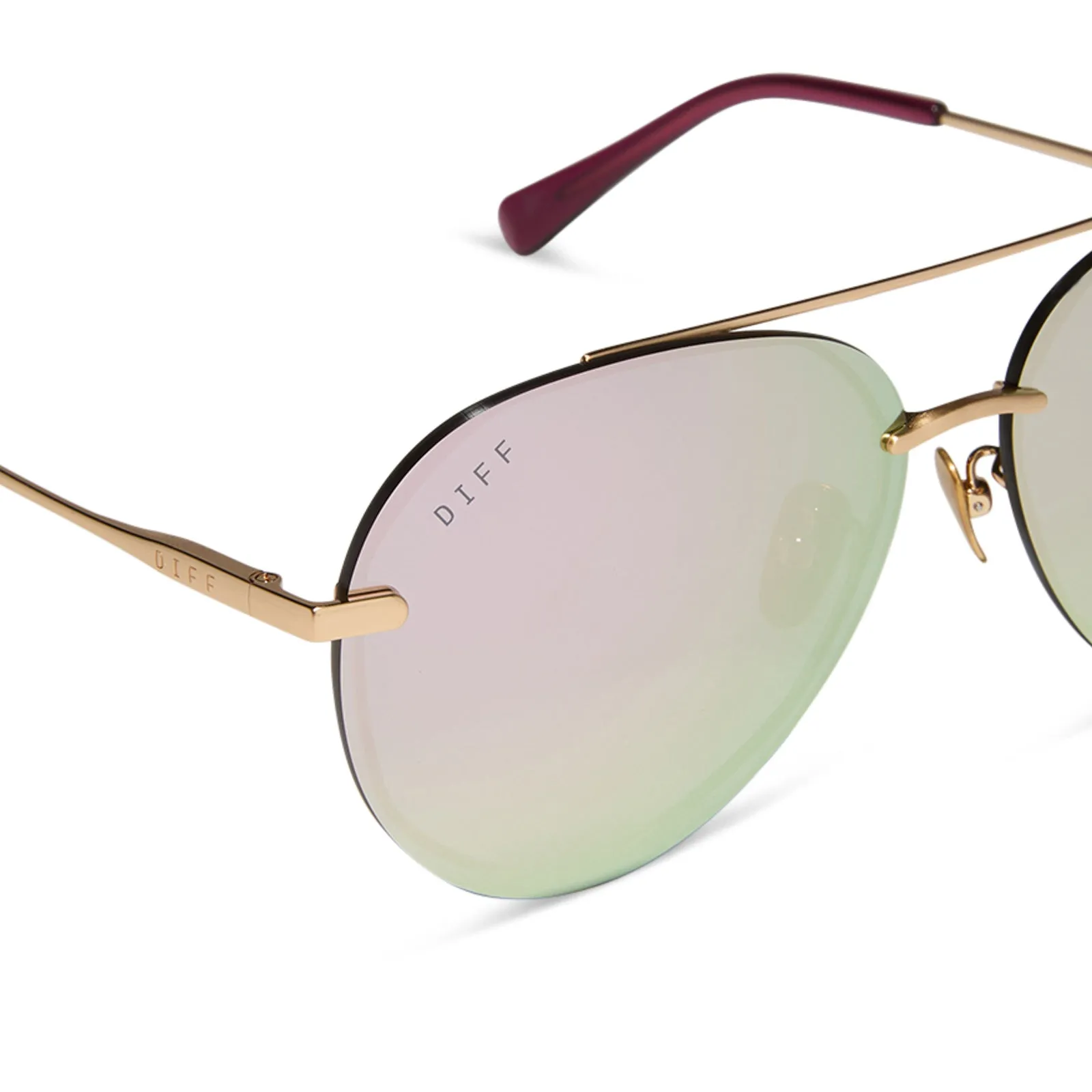 LENOX - BRUSHED GOLD   CHERRY BLOSSOM MIRROR SUNGLASSES