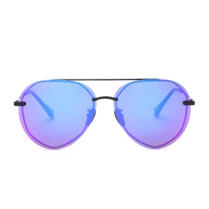 LENOX - MATTE BLACK   PURPLE MIRROR SUNGLASSES