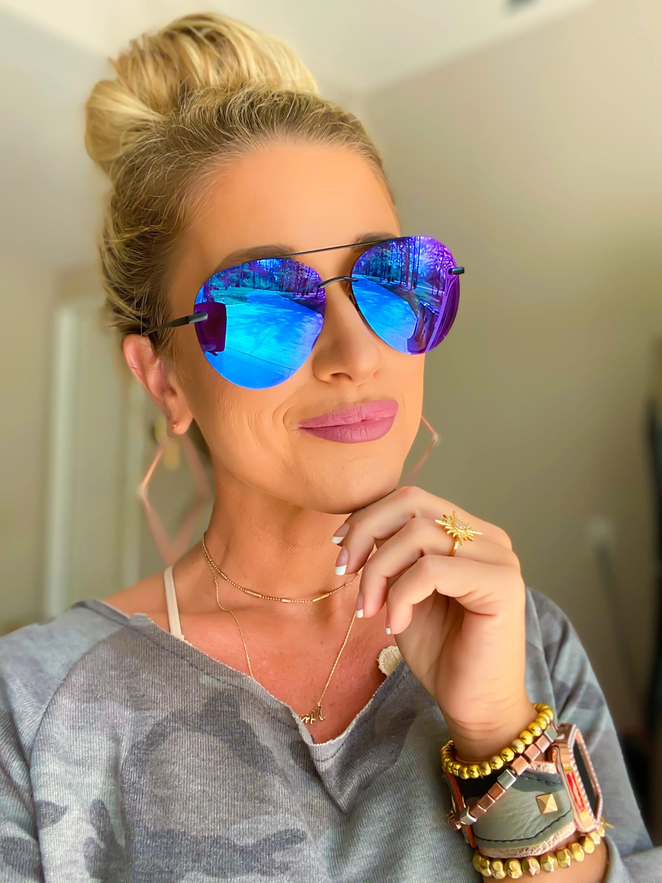 LENOX - MATTE BLACK   PURPLE MIRROR SUNGLASSES