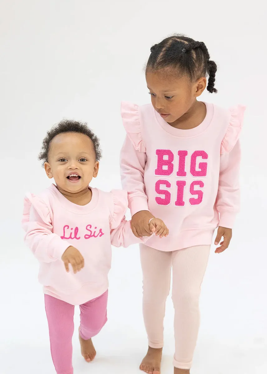 Lil Sis Ruffle Sweatshirt - Pink