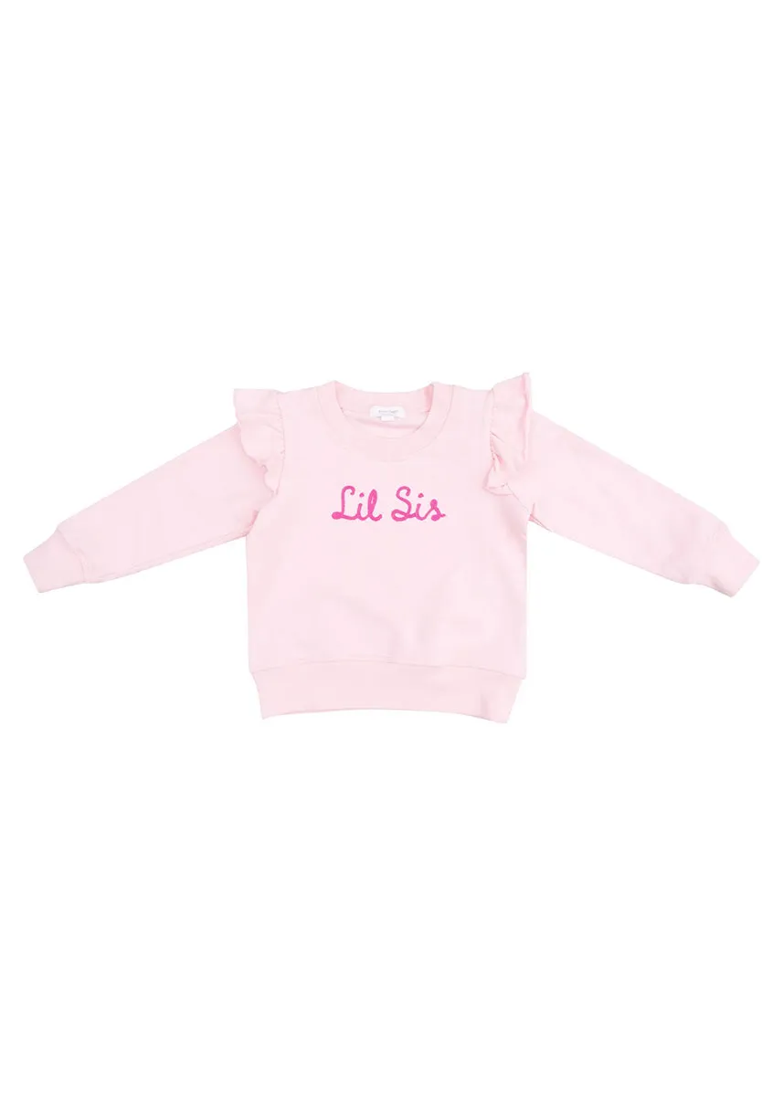 Lil Sis Ruffle Sweatshirt - Pink