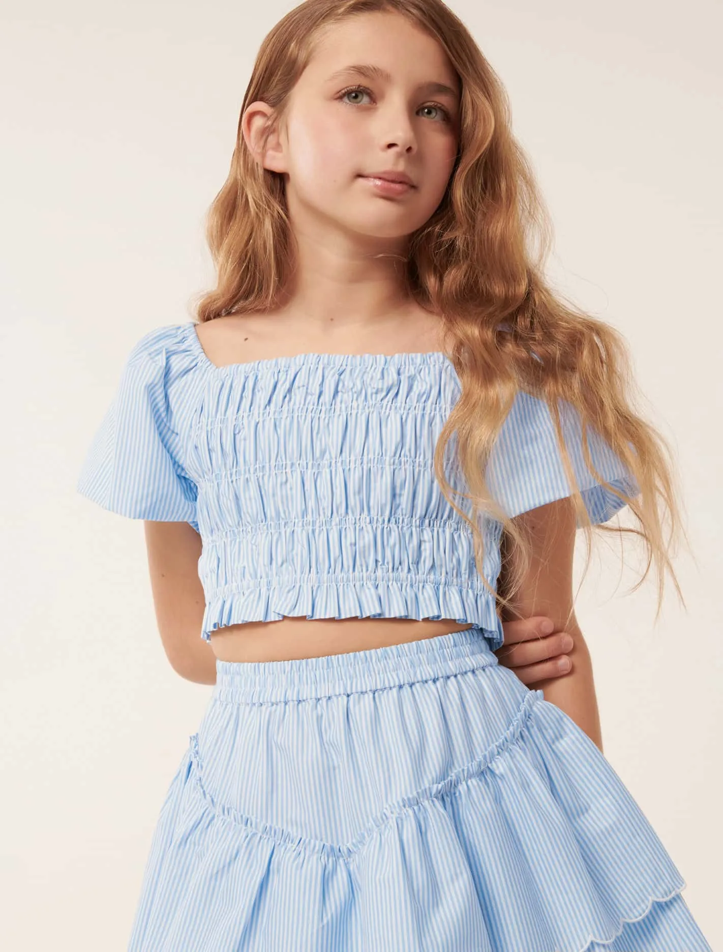 Lilliana Shirred Puff Teen Top