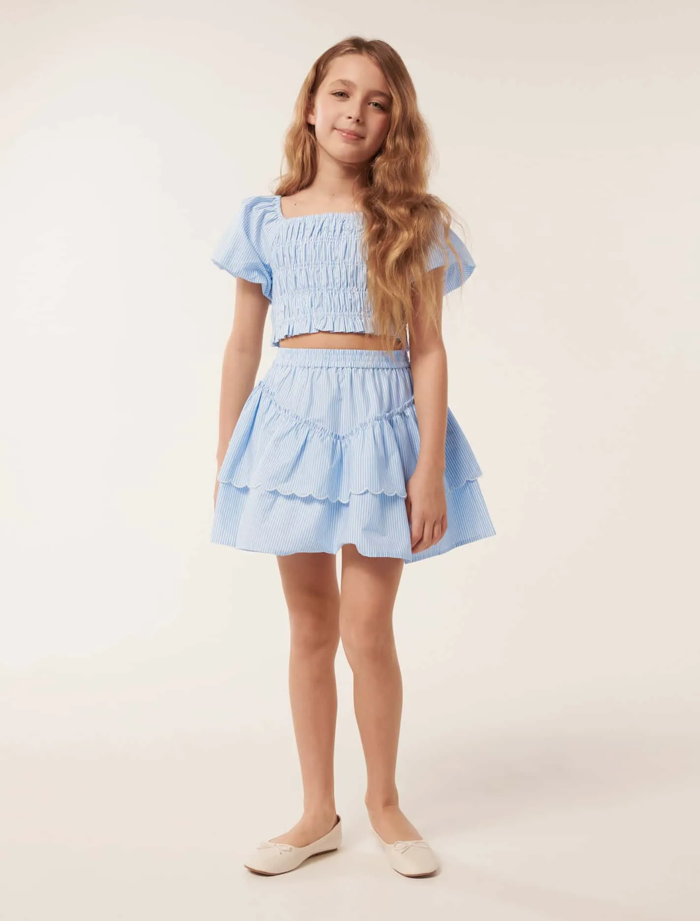 Lilliana Shirred Puff Teen Top