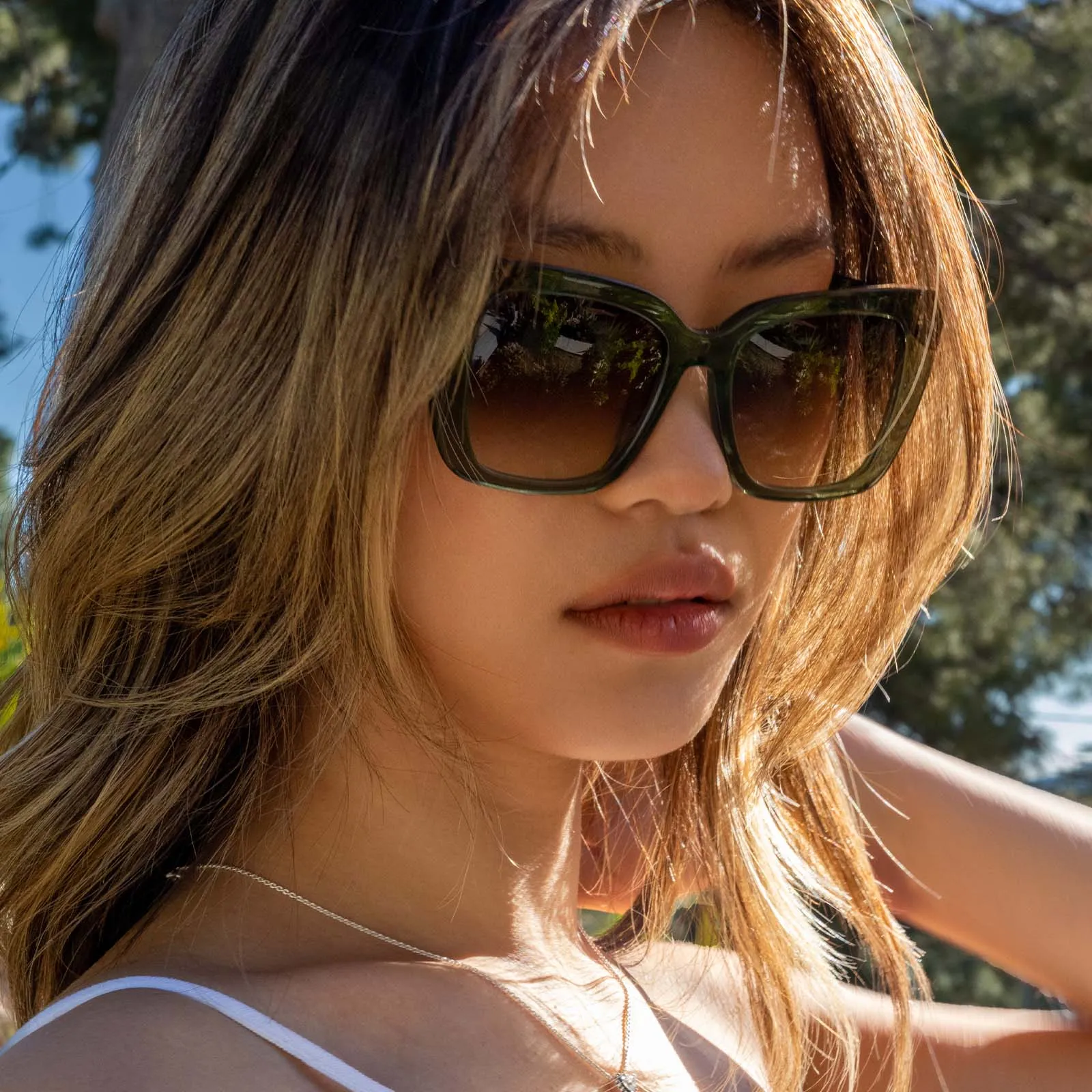 LIZZY - SAGE CRYSTAL   G15 GRADIENT SUNGLASSES