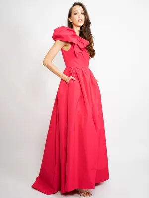 Long Dress in Red Taffeta