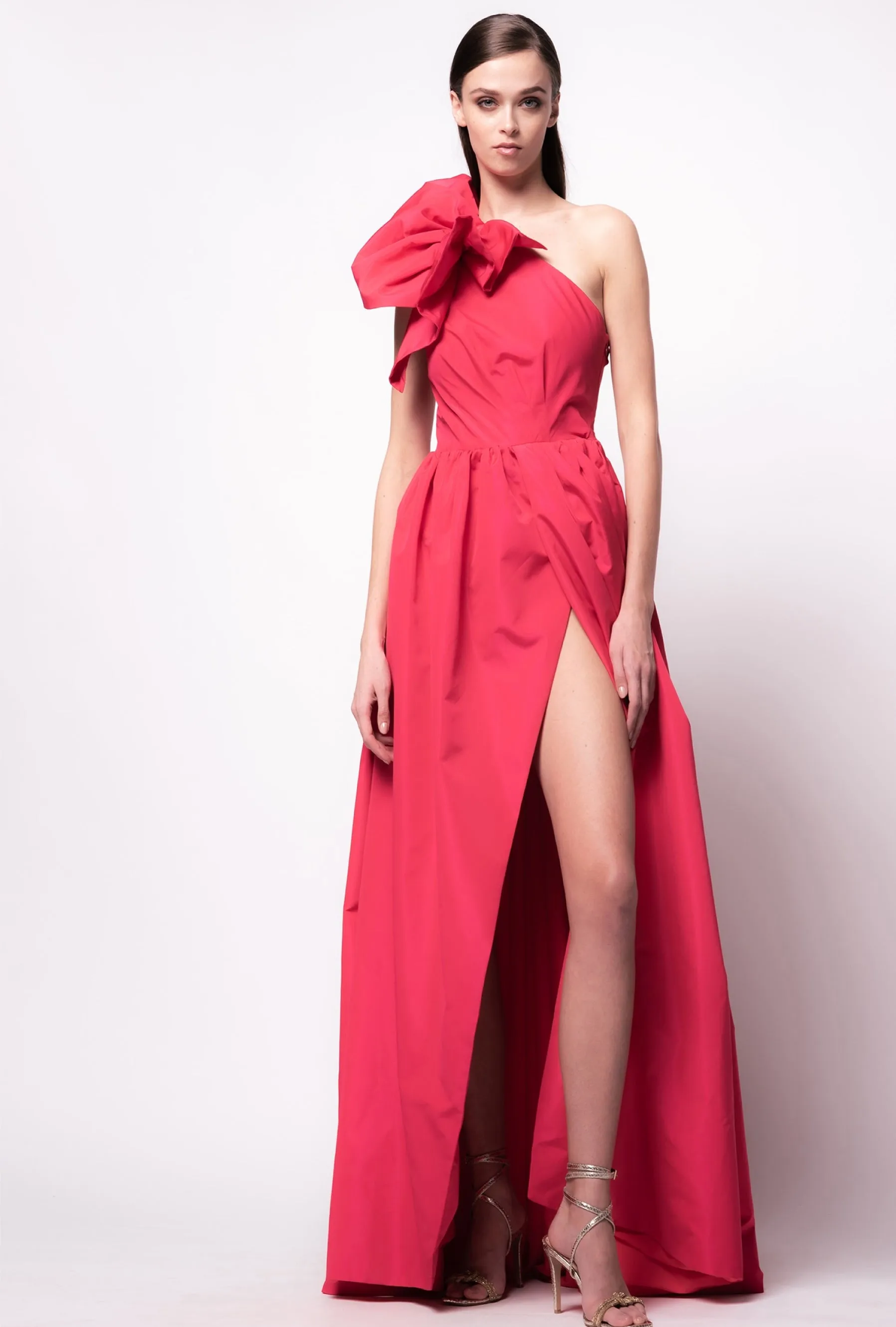 Long Dress in Red Taffeta