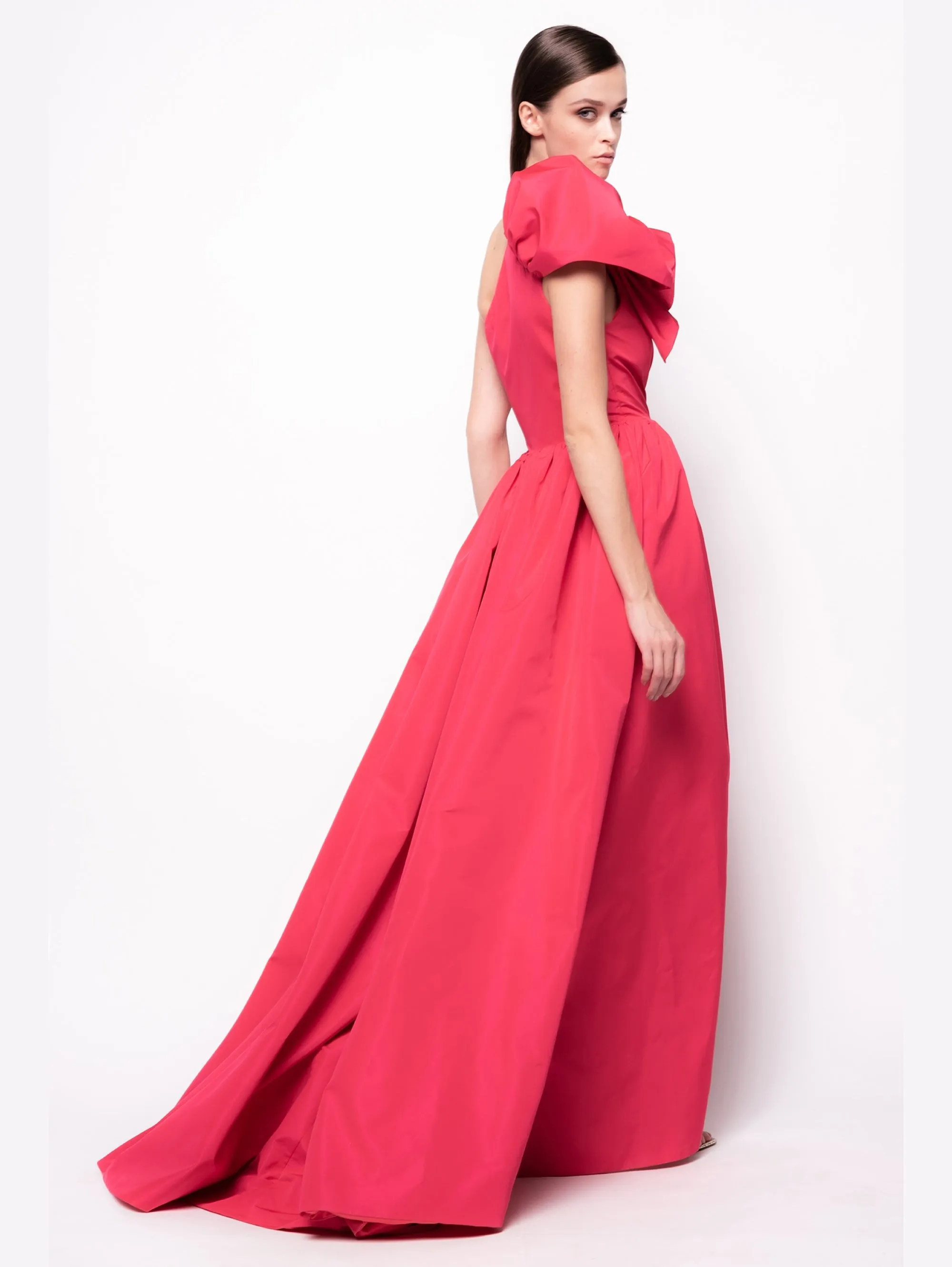Long Dress in Red Taffeta