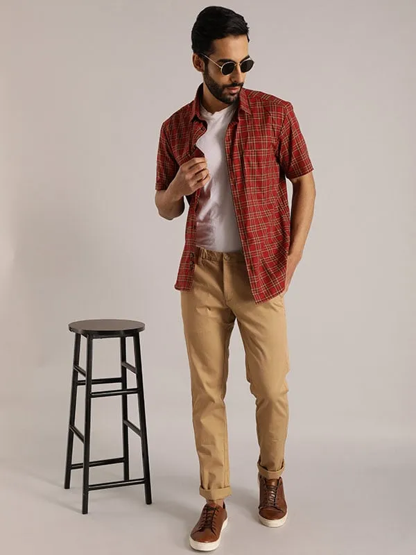 Men Urban Fit Cotton Stretch Trouser
