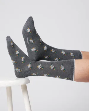 Mens Duck Organic Cotton Socks - Dark Grey Marl