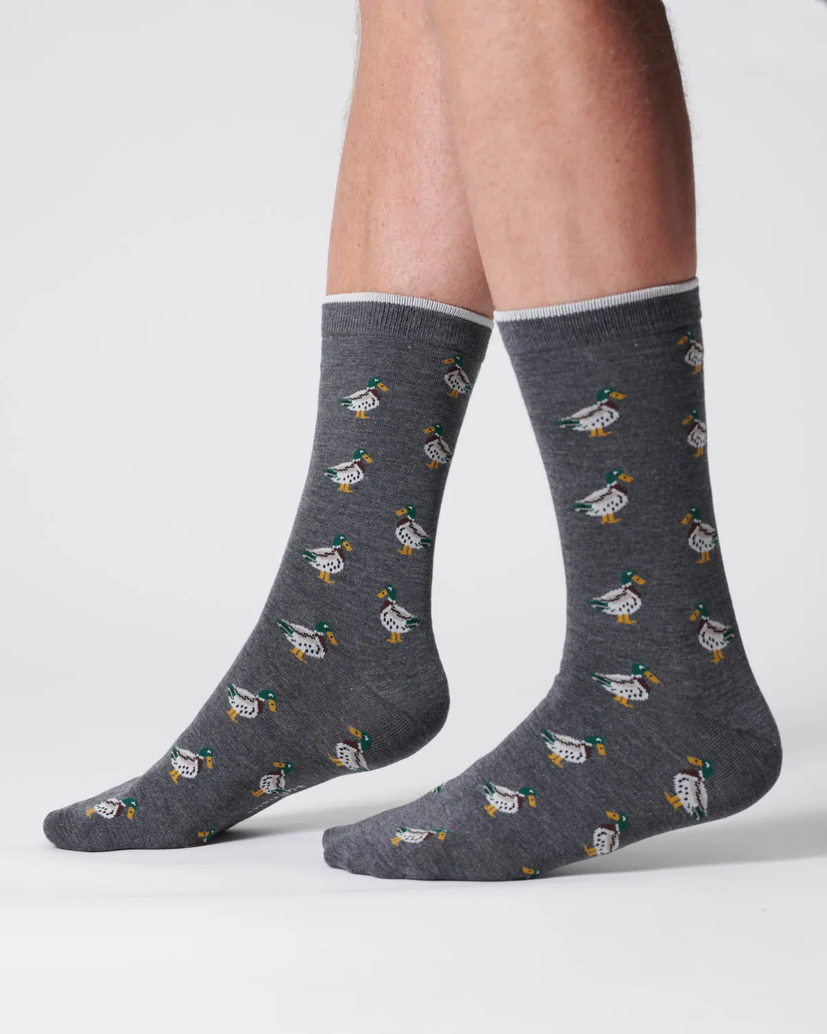 Mens Duck Organic Cotton Socks - Dark Grey Marl