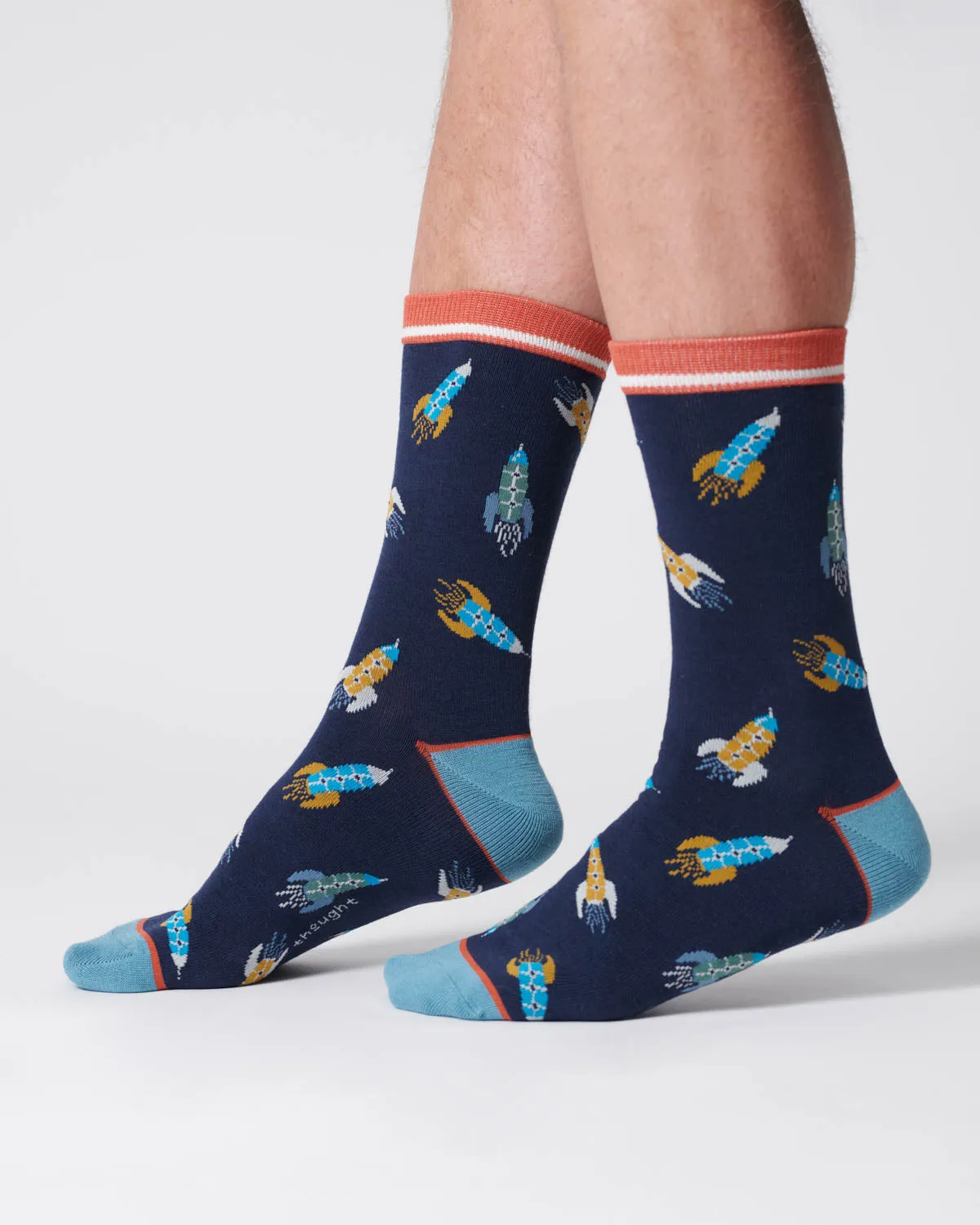 Mens Rocket Bamboo Socks - Indigo Blue
