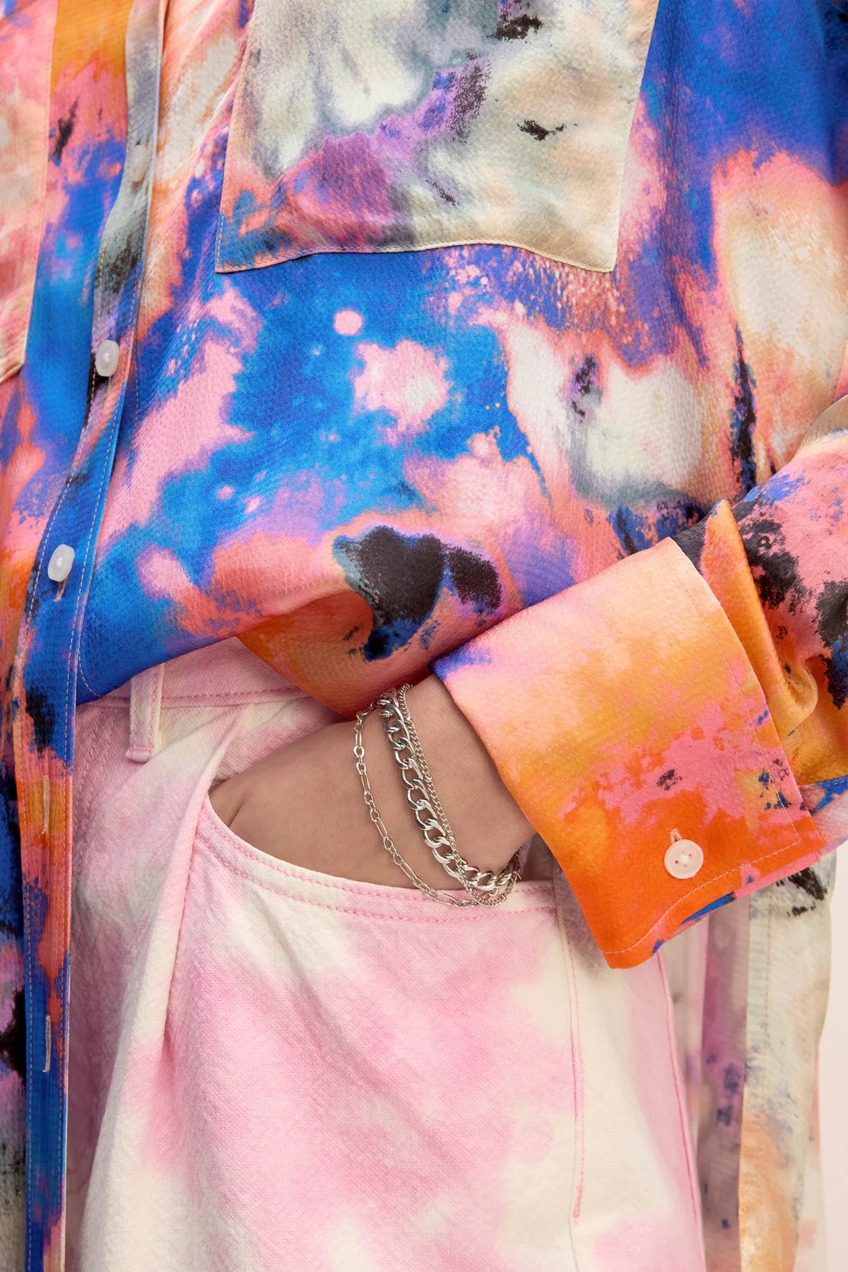 MULTICOLOUR SATIN SHIRT
