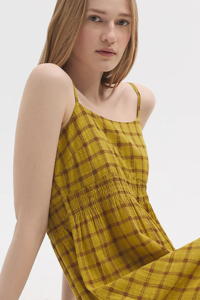 Nice Things Garden Check Intense Yellow Dress