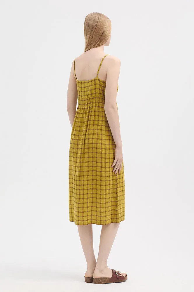 Nice Things Garden Check Intense Yellow Dress