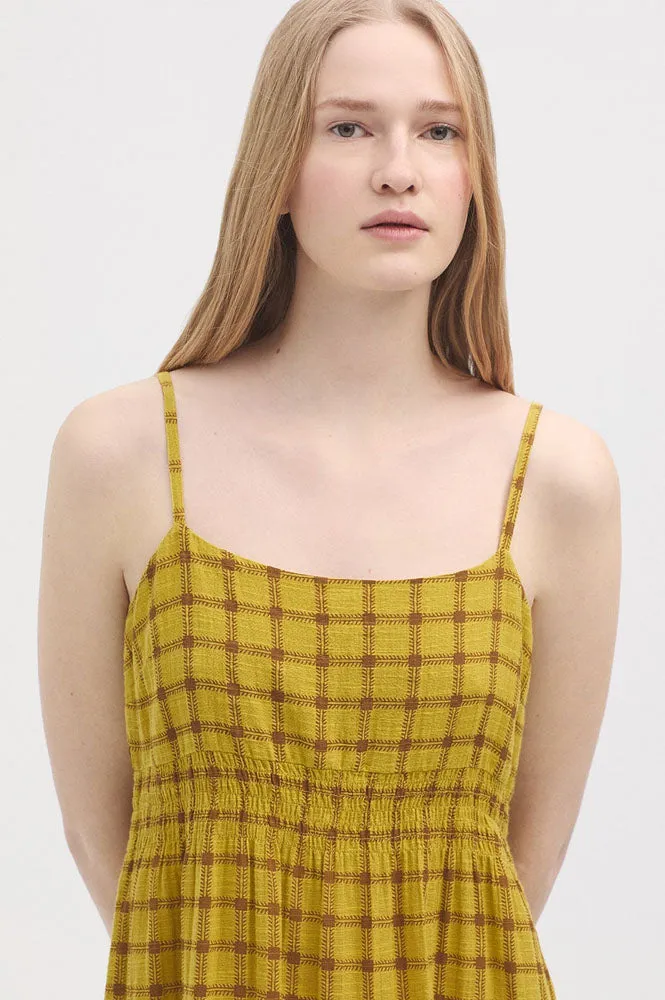 Nice Things Garden Check Intense Yellow Dress