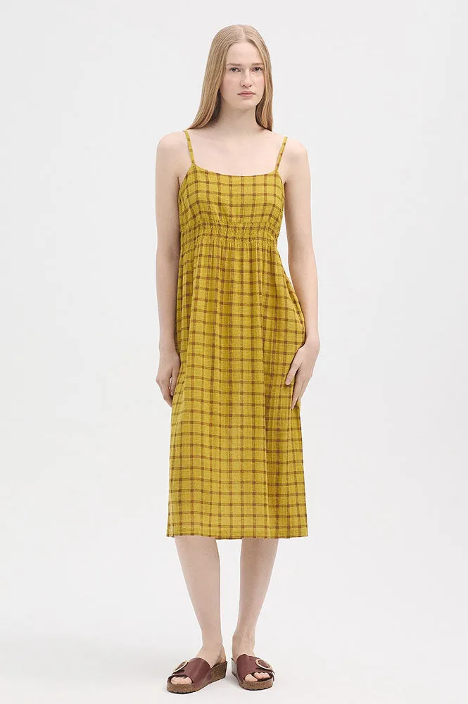Nice Things Garden Check Intense Yellow Dress