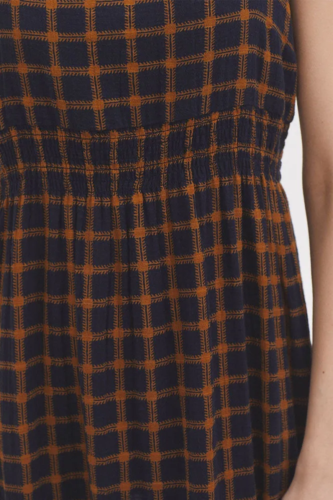 Nice Things Garden Check Navy Dress