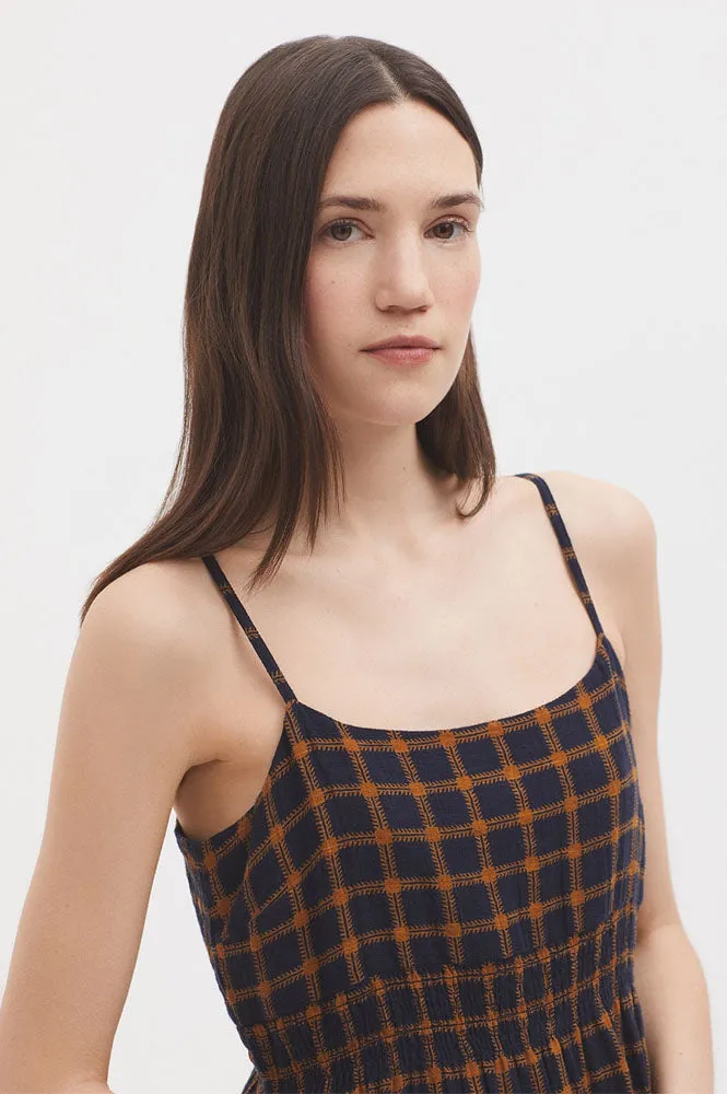 Nice Things Garden Check Navy Dress
