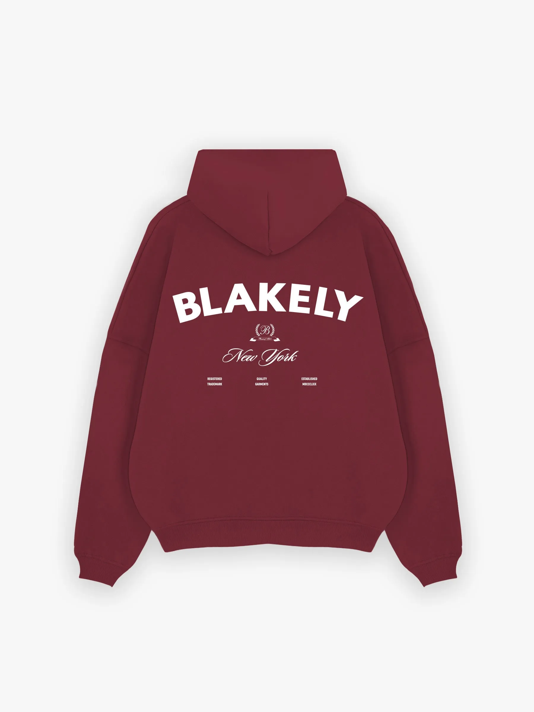 NY Crest Relaxed Hoodie - Classic Burgundy