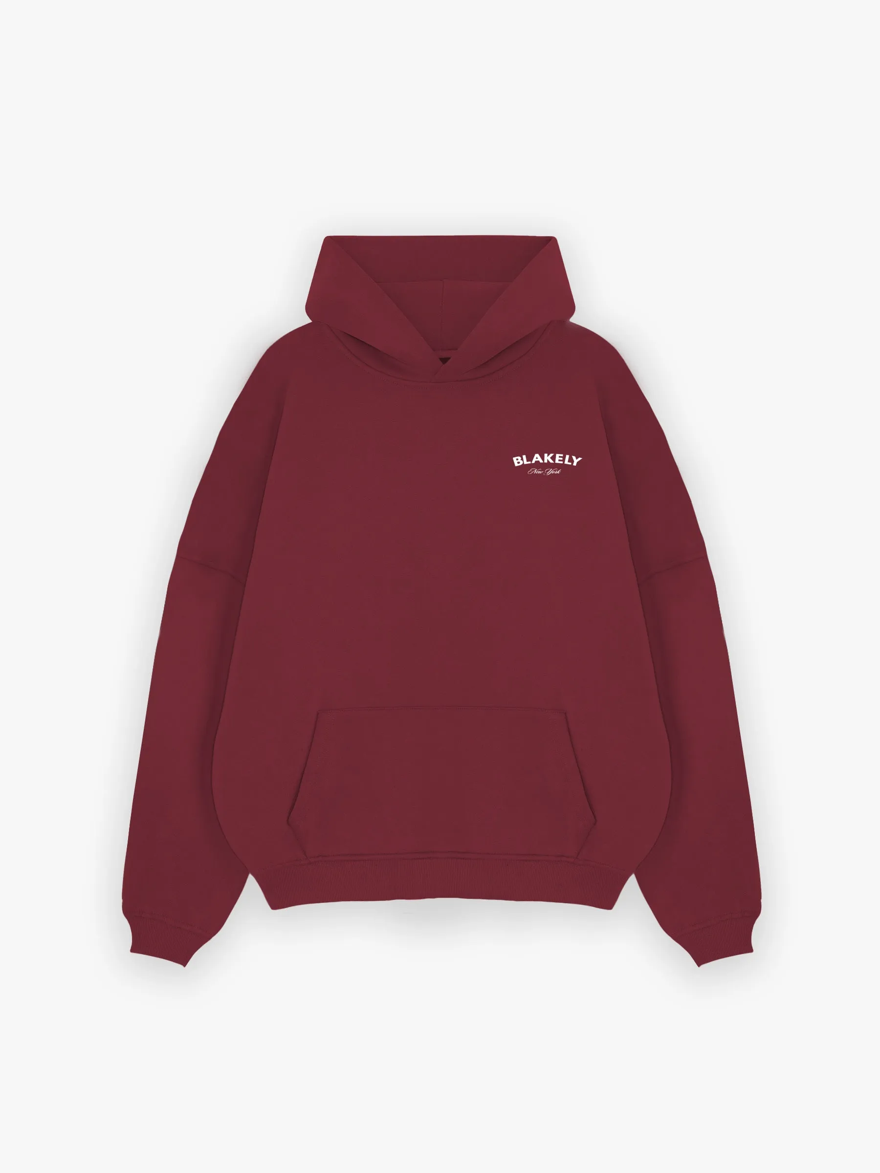 NY Crest Relaxed Hoodie - Classic Burgundy