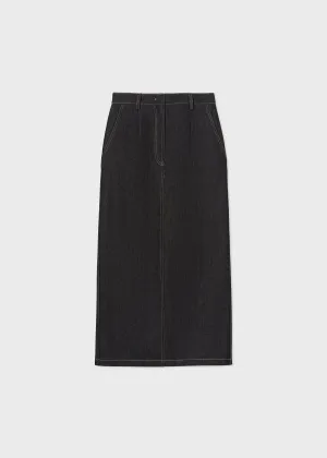 Pencil Skirt in Dark Denim - Indigo