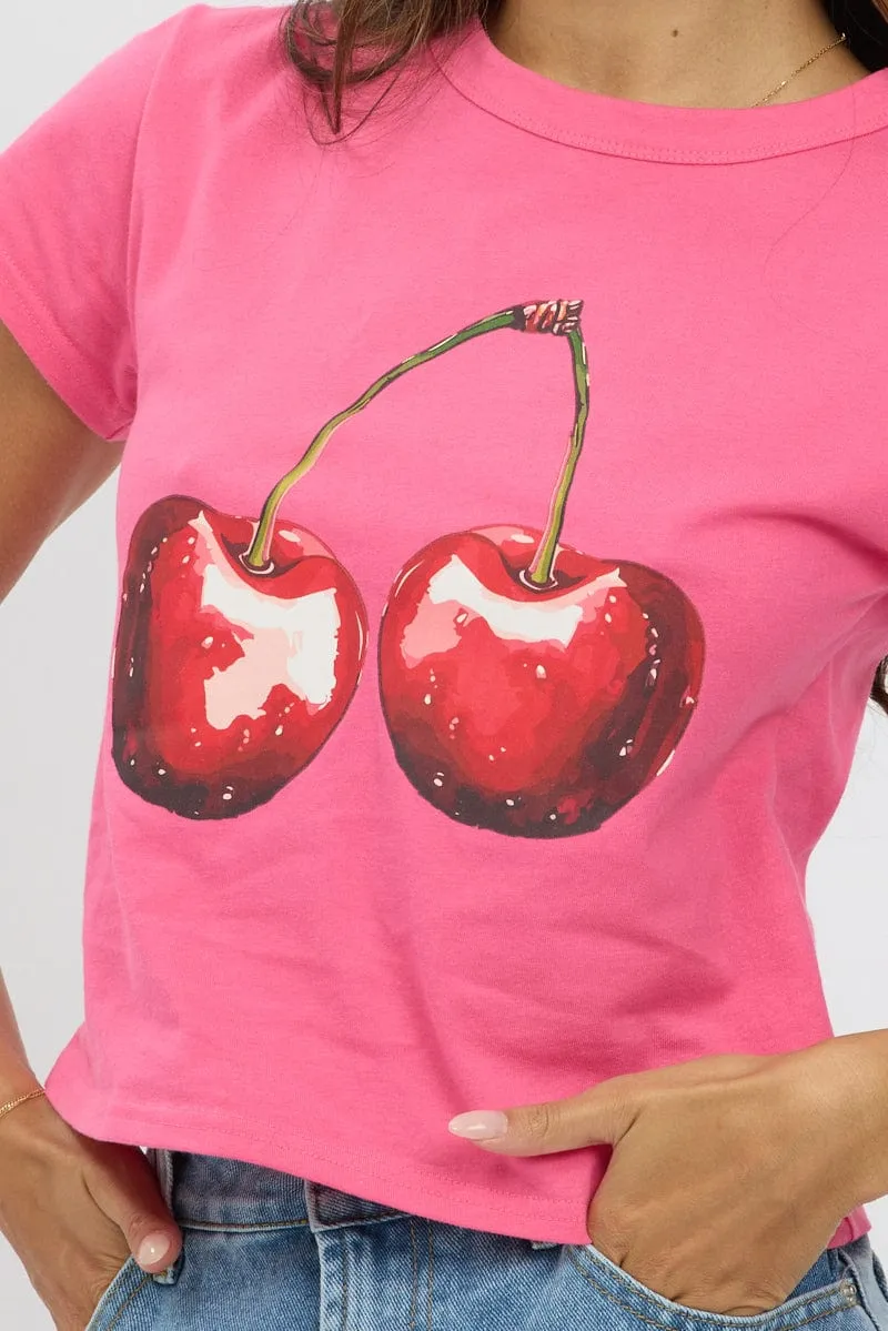 Pink Graphic Tee Short Sleeve