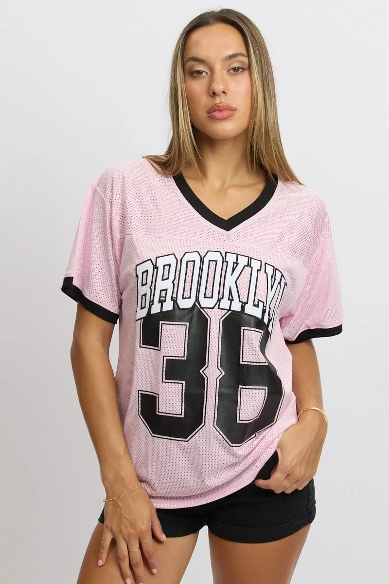 Pink Graphic Tee Short Sleeve