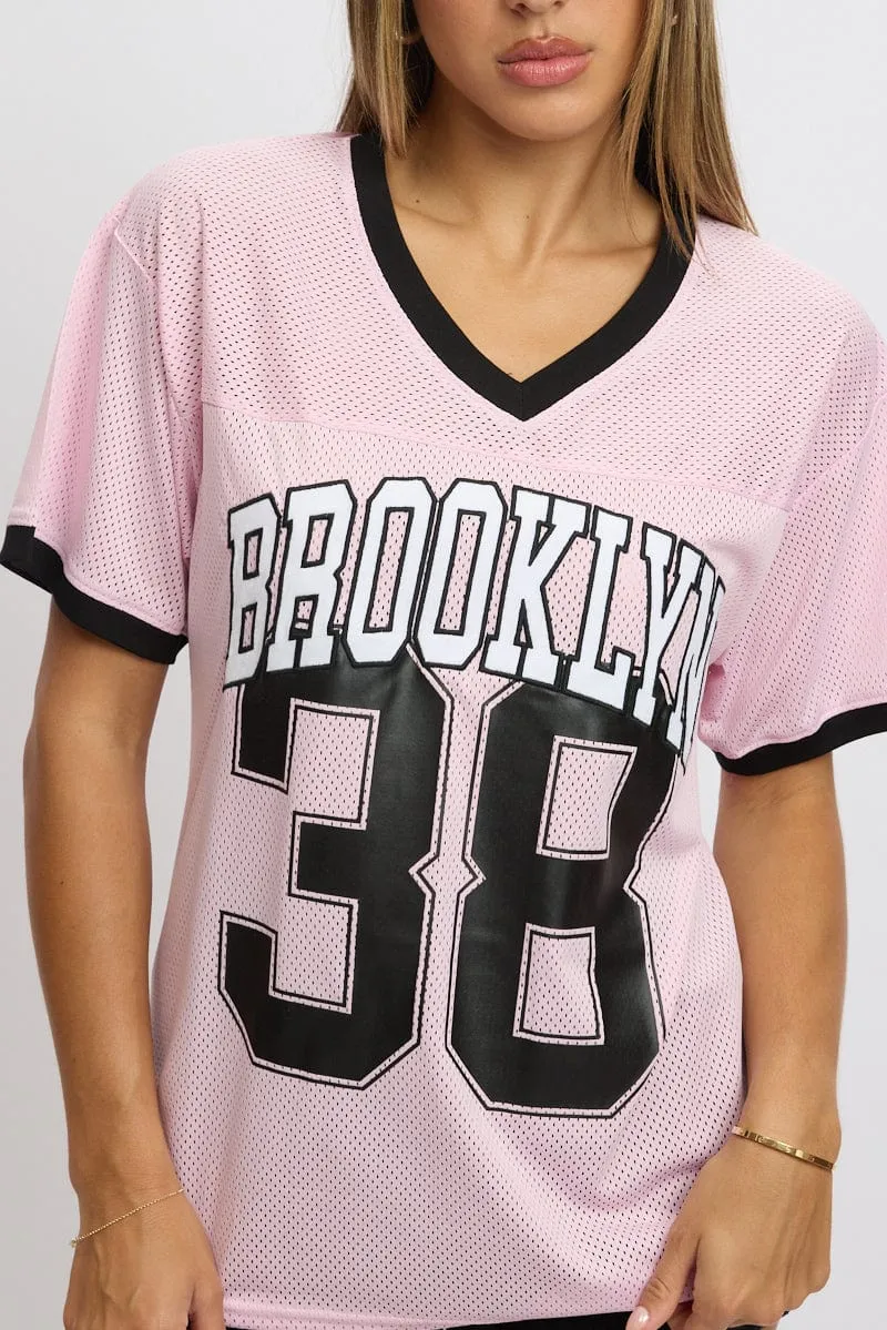 Pink Graphic Tee Short Sleeve