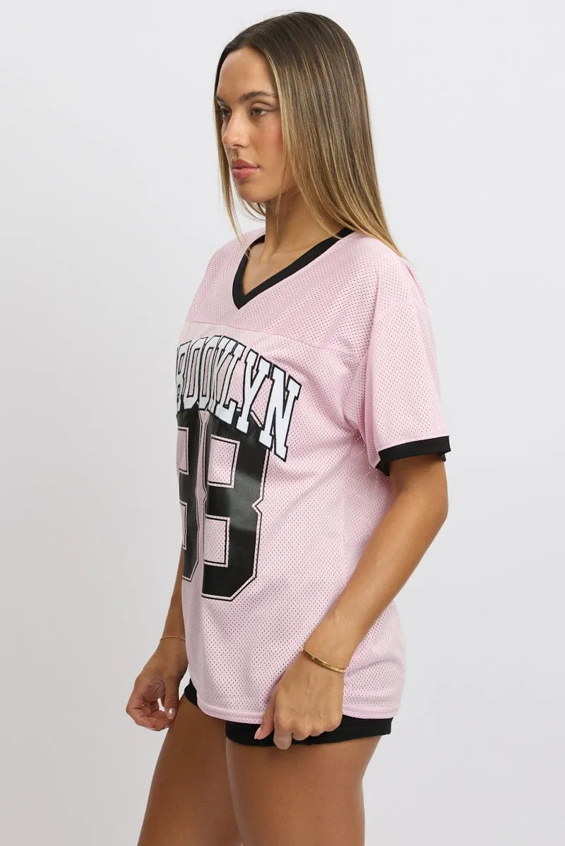 Pink Graphic Tee Short Sleeve