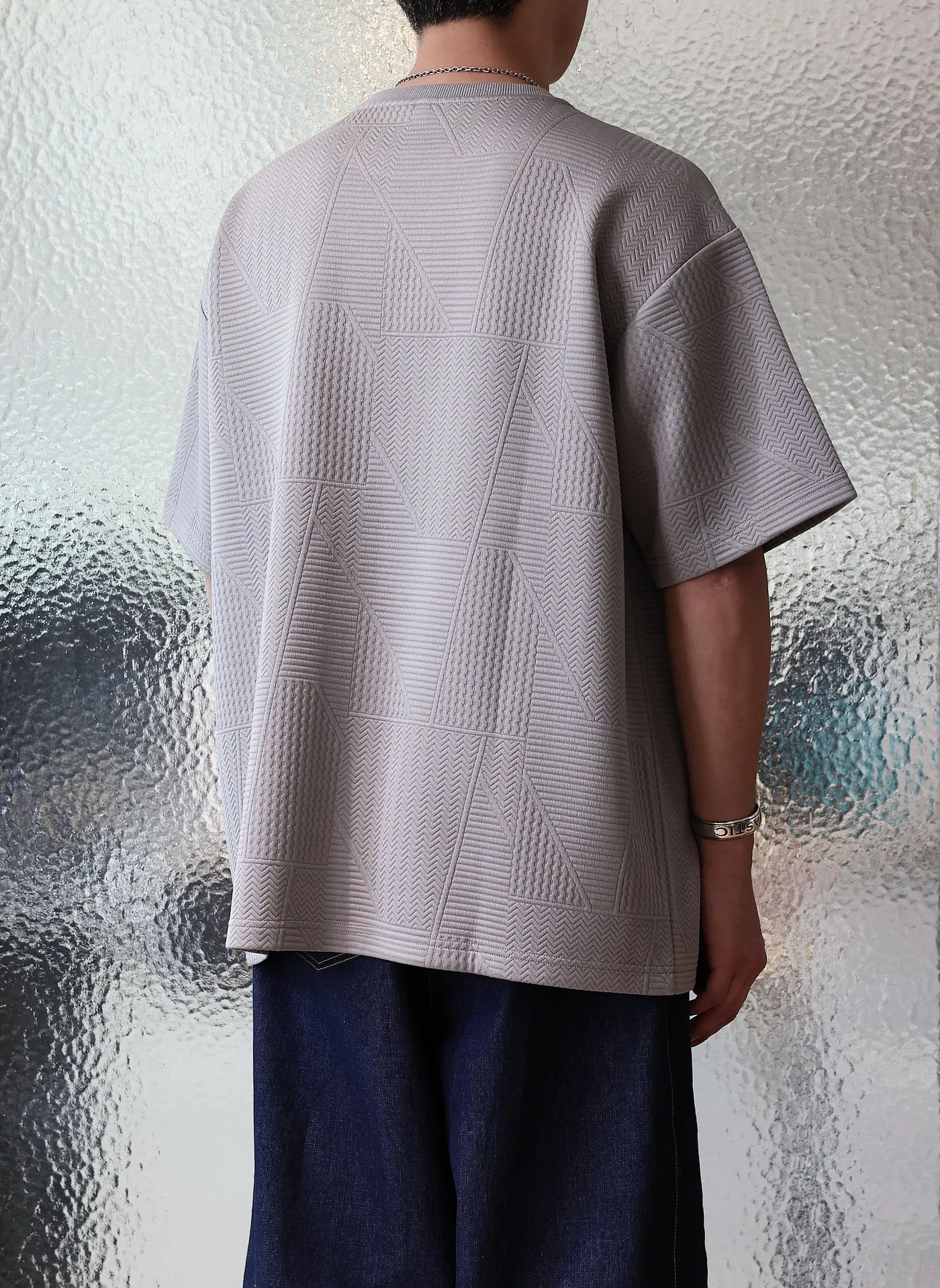 Polyester Spandex Jacquard Oversized Tee