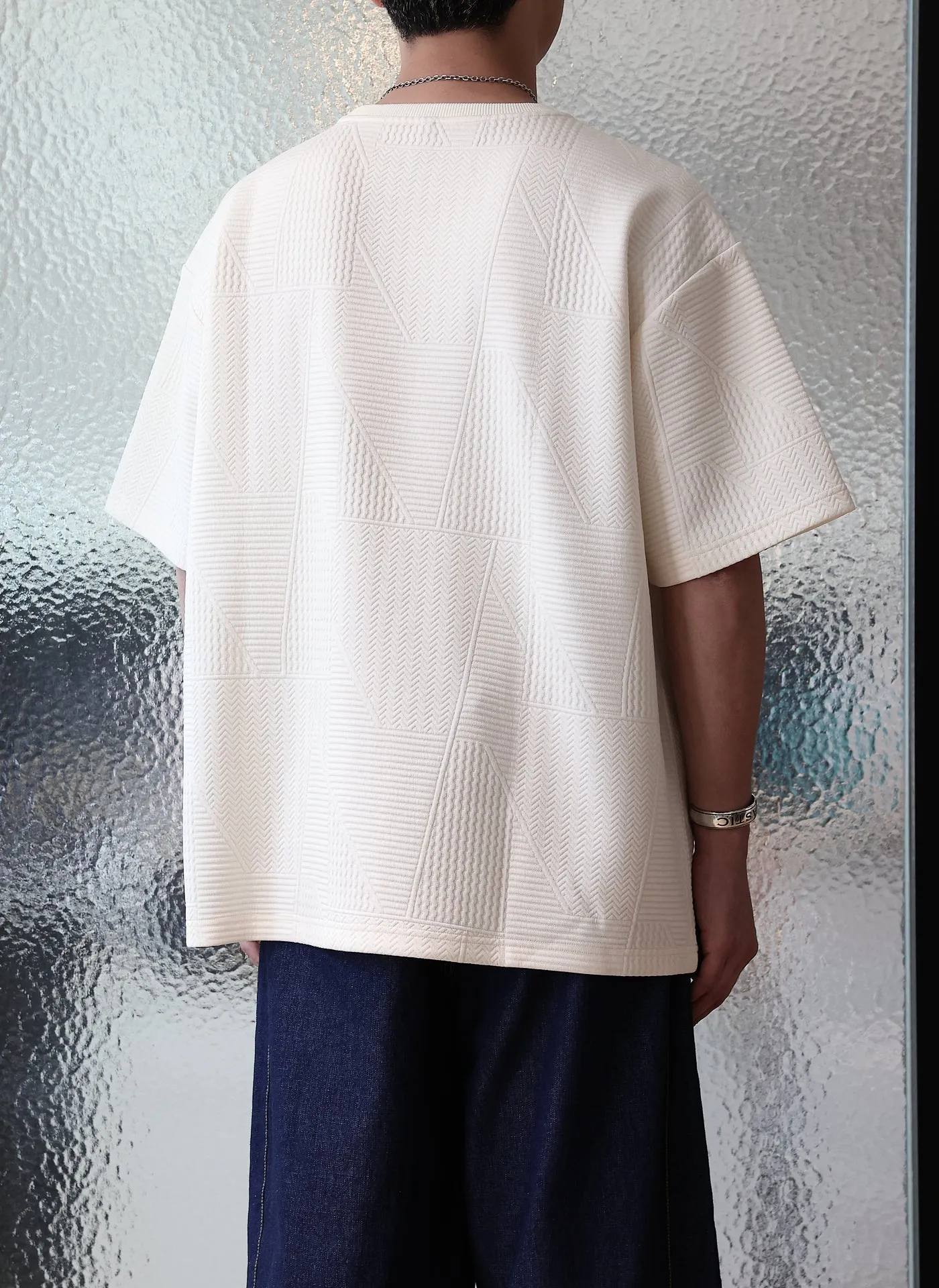 Polyester Spandex Jacquard Oversized Tee
