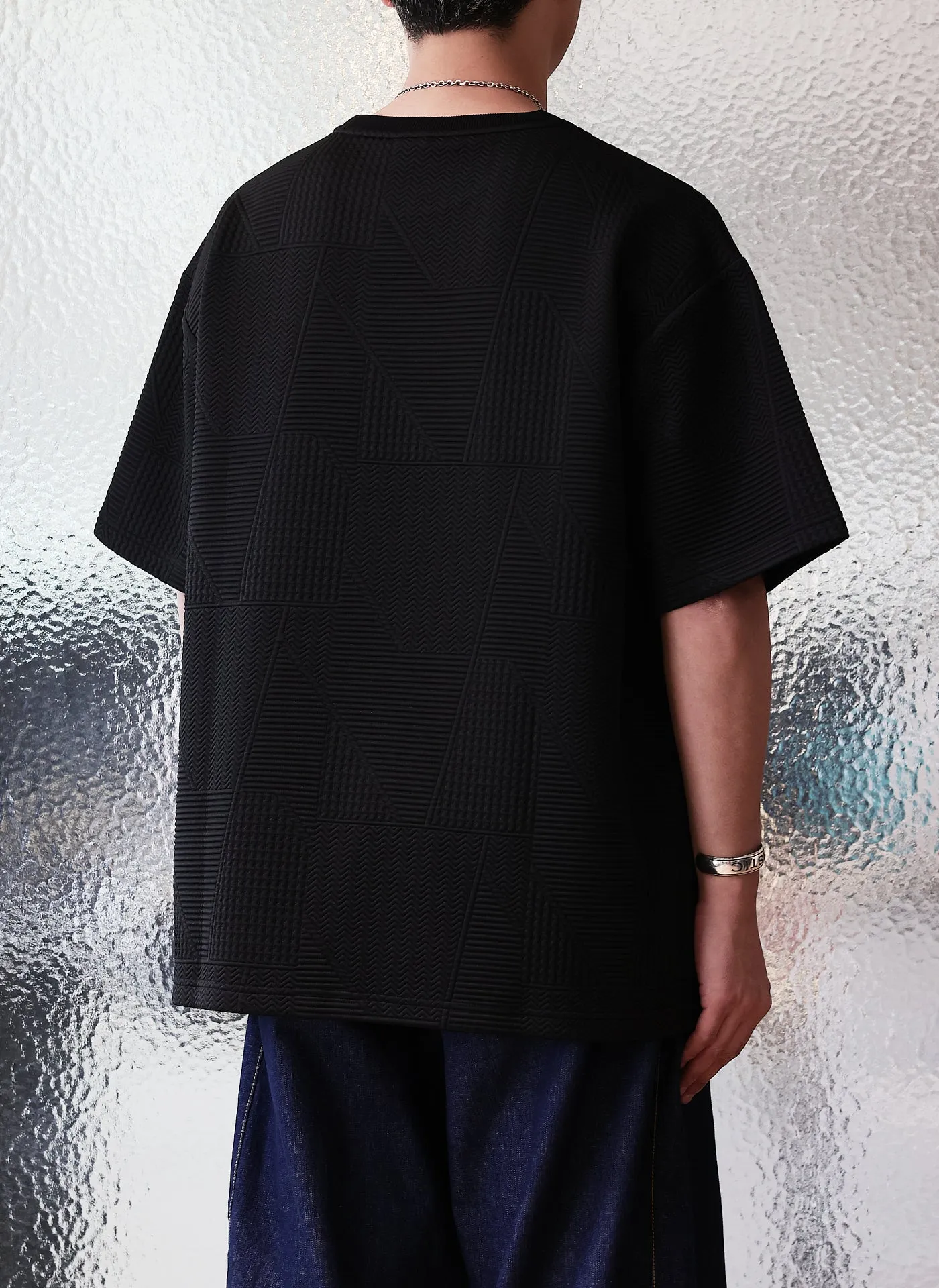 Polyester Spandex Jacquard Oversized Tee
